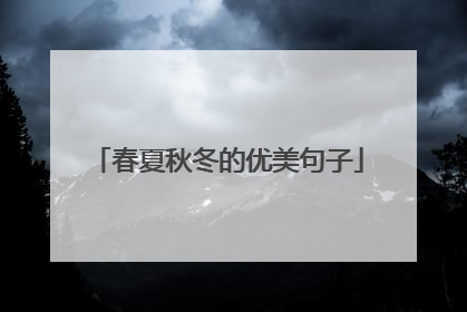 春夏秋冬的优美句子