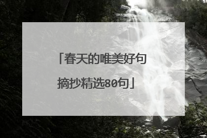 春天的唯美好句摘抄精选80句