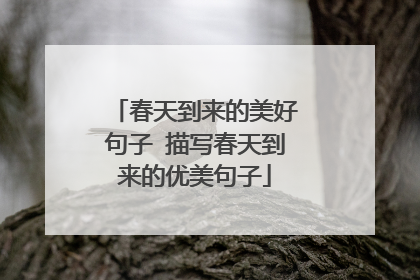 春天到来的美好句子 描写春天到来的优美句子