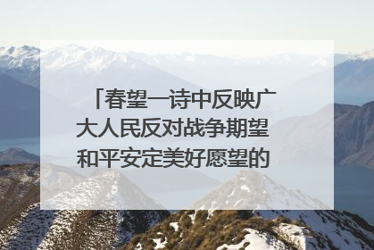 春望一诗中反映广大人民反对战争期望和平安定美好愿望的诗句是什么？