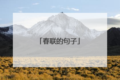 春联的句子