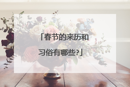 春节的来历和习俗有哪些?