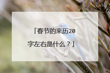 春节的来历20字左右是什么?