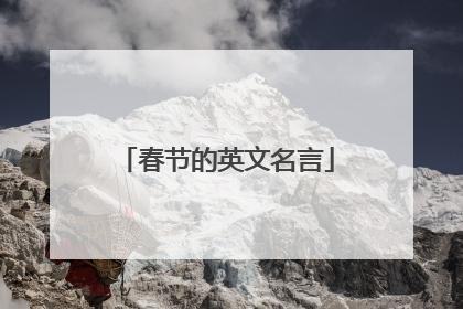 春节的英文名言