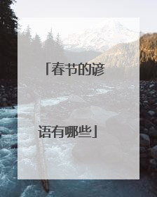 春节的谚语有哪些