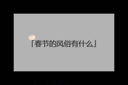 春节的风俗有什么