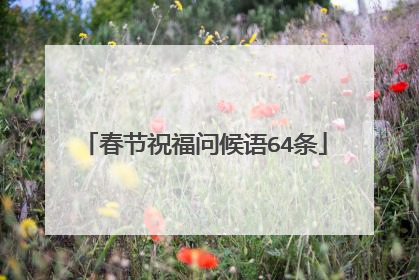 春节祝福问候语64条