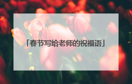 春节写给老师的祝福语