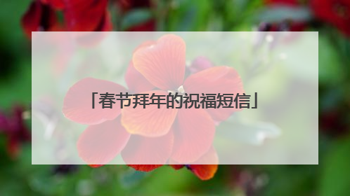 春节拜年的祝福短信