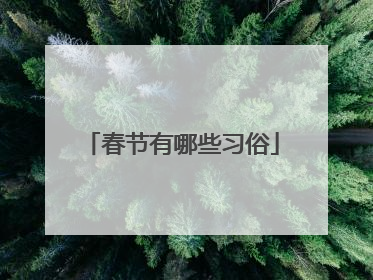 春节有哪些习俗