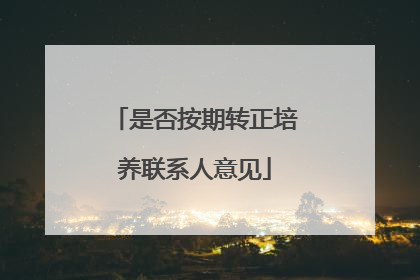 是否按期转正培养联系人意见
