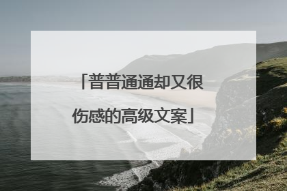 普普通通却又很伤感的高级文案