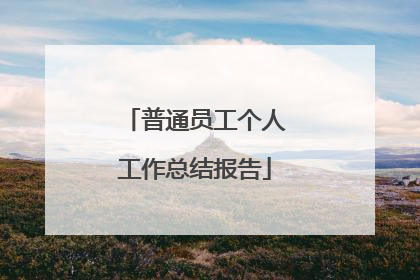 普通员工个人工作总结报告