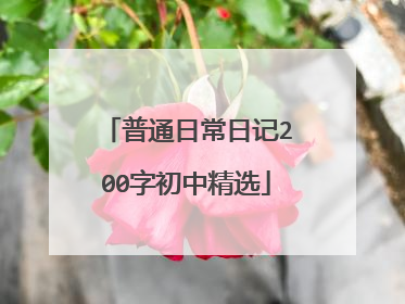 普通日常日记200字初中精选