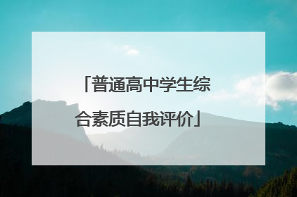 普通高中学生综合素质自我评价