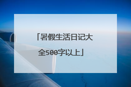 暑假生活日记大全500字以上