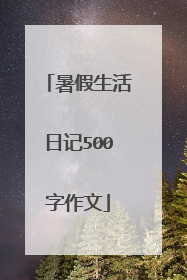 暑假生活日记500字作文
