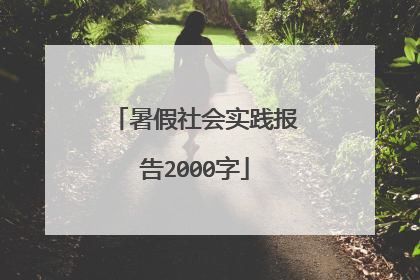 暑假社会实践报告2000字