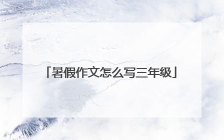 暑假作文怎么写三年级