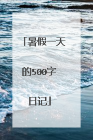 暑假一天的500字日记