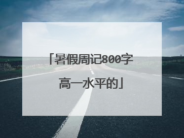 暑假周记800字 高一水平的