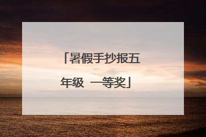 暑假手抄报五年级 一等奖