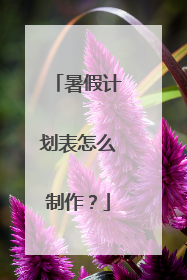 暑假计划表怎么制作？