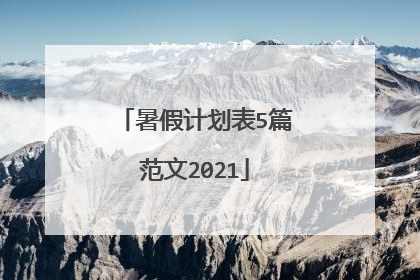 暑假计划表5篇范文2021