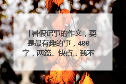 暑假记事的作文，要是最有趣的事，400字，两篇。快点，我不要网上查的，急急急急！！！！！！