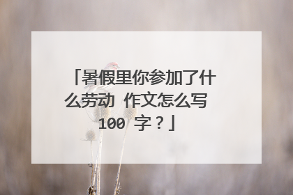 暑假里你参加了什么劳动 作文怎么写100 字?