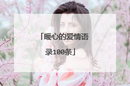 暖心的爱情语录100条