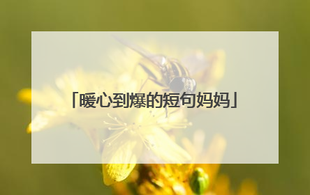 暖心到爆的短句妈妈