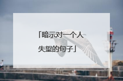 暗示对一个人失望的句子