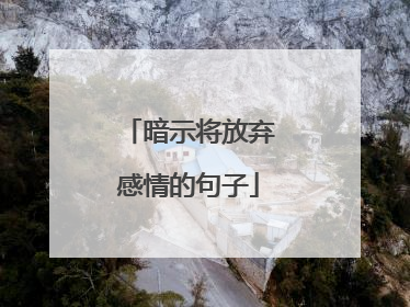 暗示将放弃感情的句子