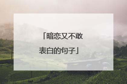 暗恋又不敢表白的句子