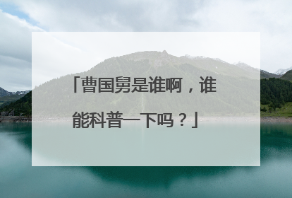 曹国舅是谁啊，谁能科普一下吗？