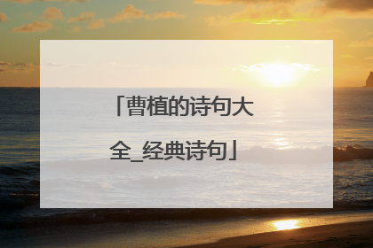 曹植的诗句大全_经典诗句