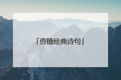 曹植经典诗句
