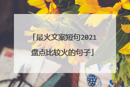 最火文案短句2021 盘点比较火的句子