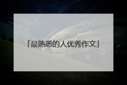 最熟悉的人优秀作文