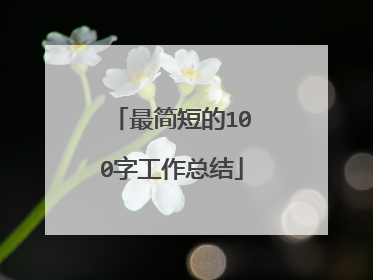 最简短的100字工作总结