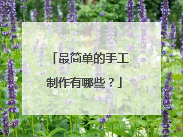 最简单的手工制作有哪些？