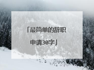 最简单的辞职申请30字