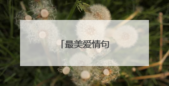 最美爱情句子表达心情