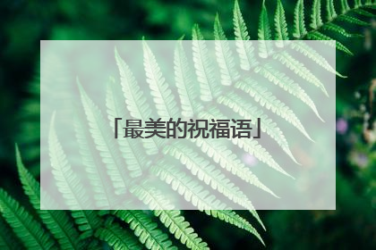 最美的祝福语