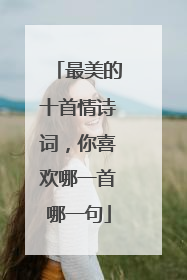 最美的十首情诗词，你喜欢哪一首哪一句