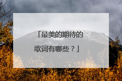 最美的期待的歌词有哪些？