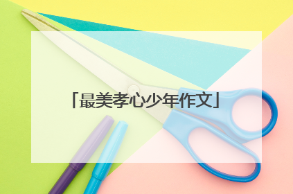 最美孝心少年作文