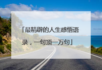 最精辟的人生感悟语录，一句顶一万句