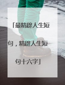最精辟人生短句，精辟人生短句十六字